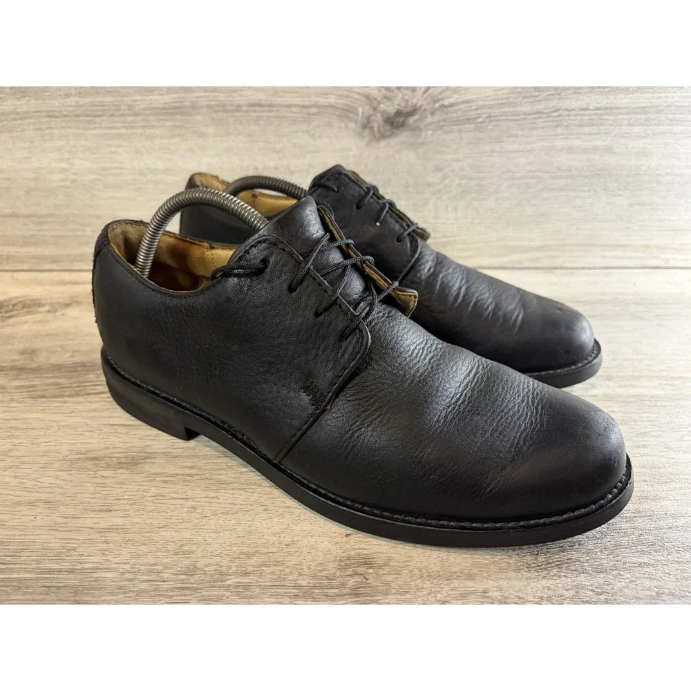 HS Trask H8504-001 Black Leather Lace Up Oxford Shoes Men's 10 M Dress